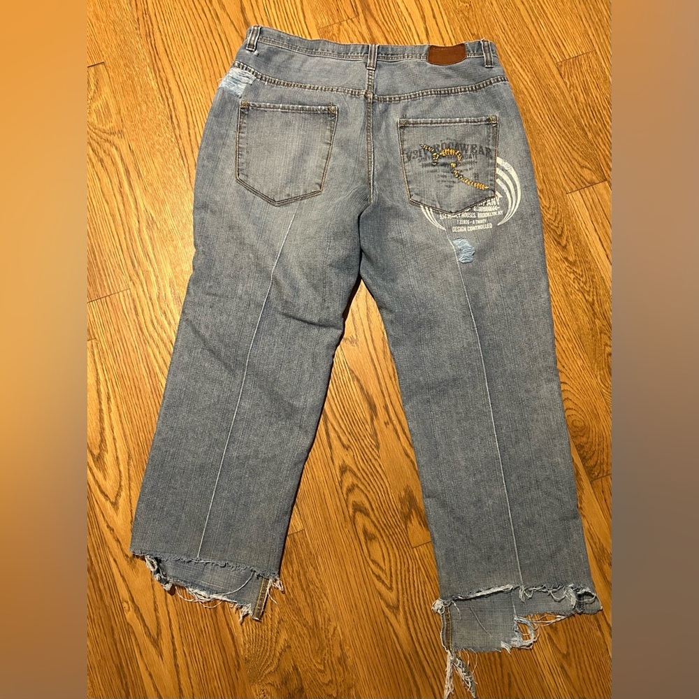 Rocawear Jeans Mens Vntg Baggy Hip Hop Skater Y2K Wide Leg Thrashed Distressed‎ - Picture 10 of 12